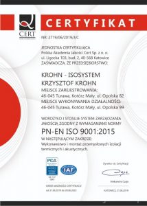 Wdrożyliśmy ISO 9001:2015